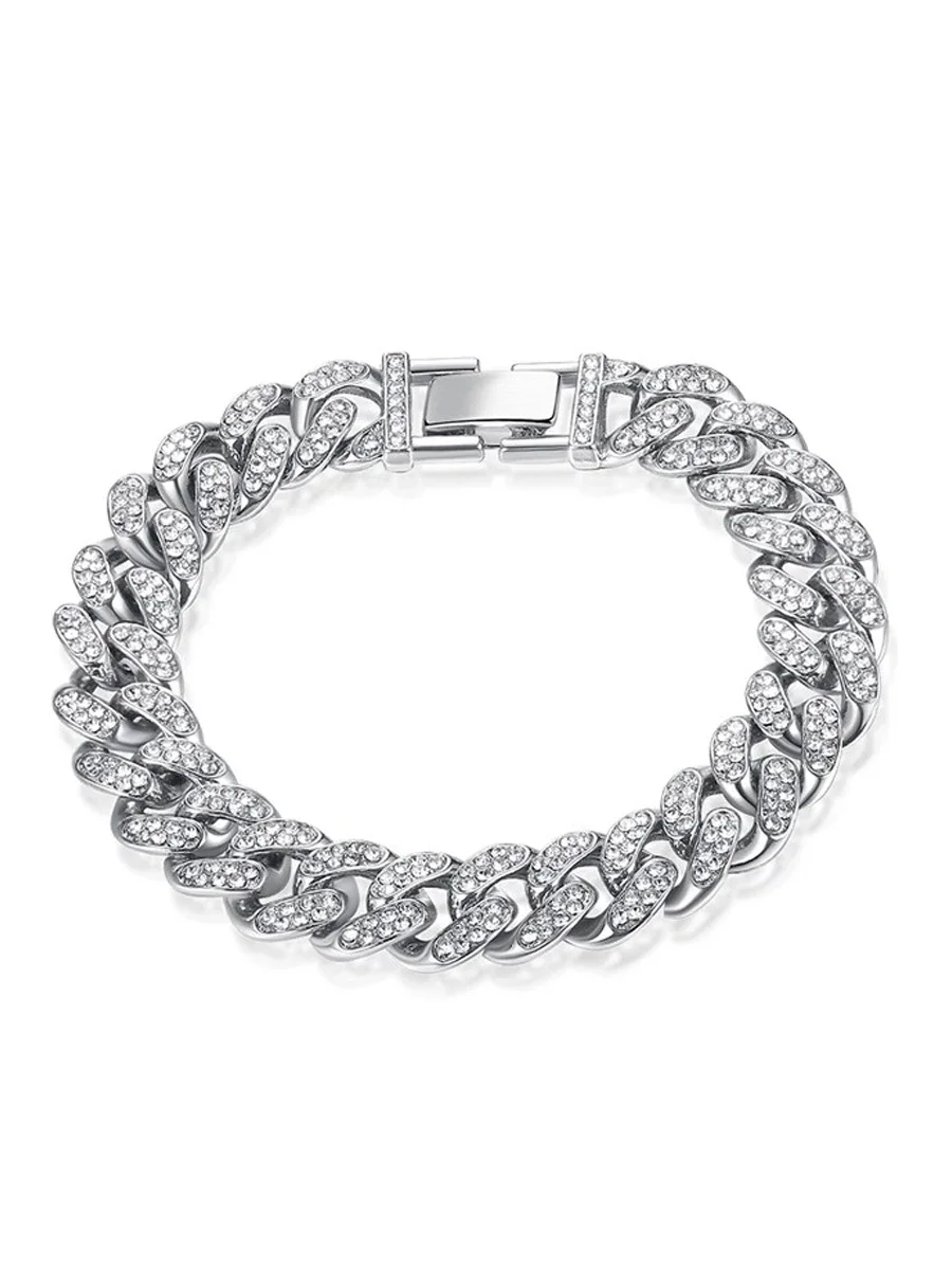 Diamond bracelet men's titanium steel