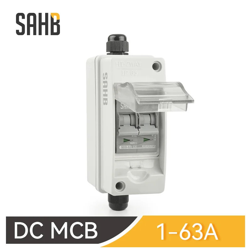 SAHB PV Waterproof Combiner Box DC Disconnect Isolator Switch Miniature Circuit Breaker With Junction Box 550V 800V IP65