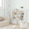 Kids Bookshelf Toy Storage Cabinet with 3 Movable Drawers & Hidden Wheels Toy Chest with 6 Storage Cubbies Toy Storage Organizer 5
