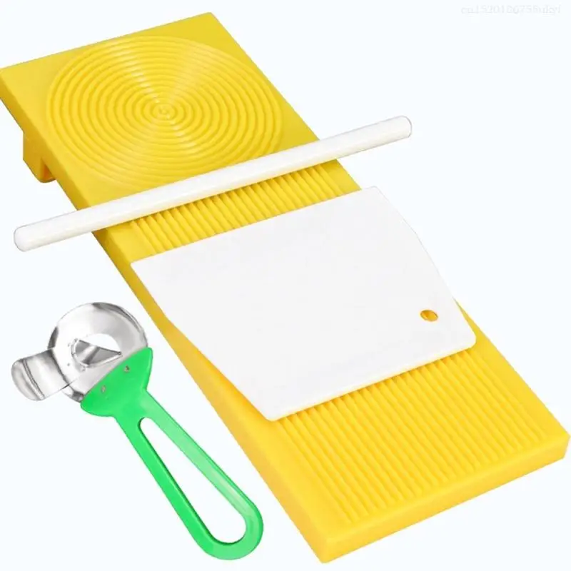Rolling Dough Board Set DIY Spaghetti Macaroni Maker Pasta Making Plastic Board F1FB
