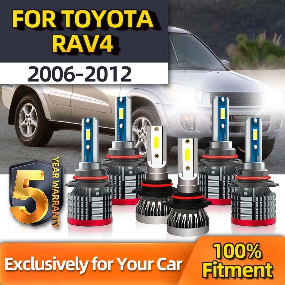 

Crossfox 6x LED CSP Chips Lamp Combo 9006 9005 Low/High Beam Fog Lights H11 110W High Power For Toyota RAV4 2006 2007 2008-2012