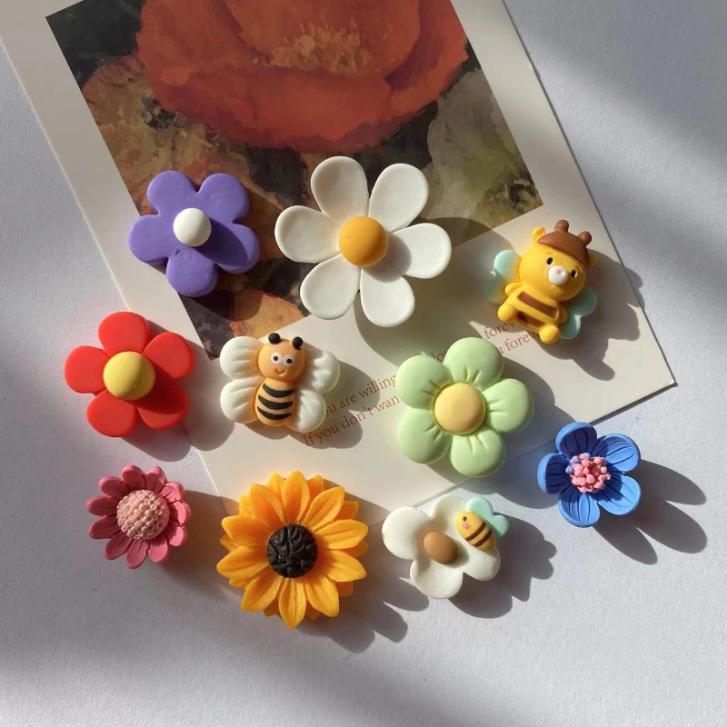 10pcs Candy Flower Frosted Resin Fridge Magnets Creative Korean 3d Magnets Cartoon Home Decore magnetic fridge magnets