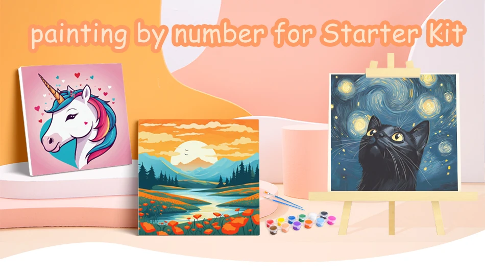 Description Picture 2 of itemRUOPOTY Paint By Numbers For Adults Cartoon Animals Dog Easy To Paint On Canvas Acrylic Crafts Picture For Diy Gift With Fram