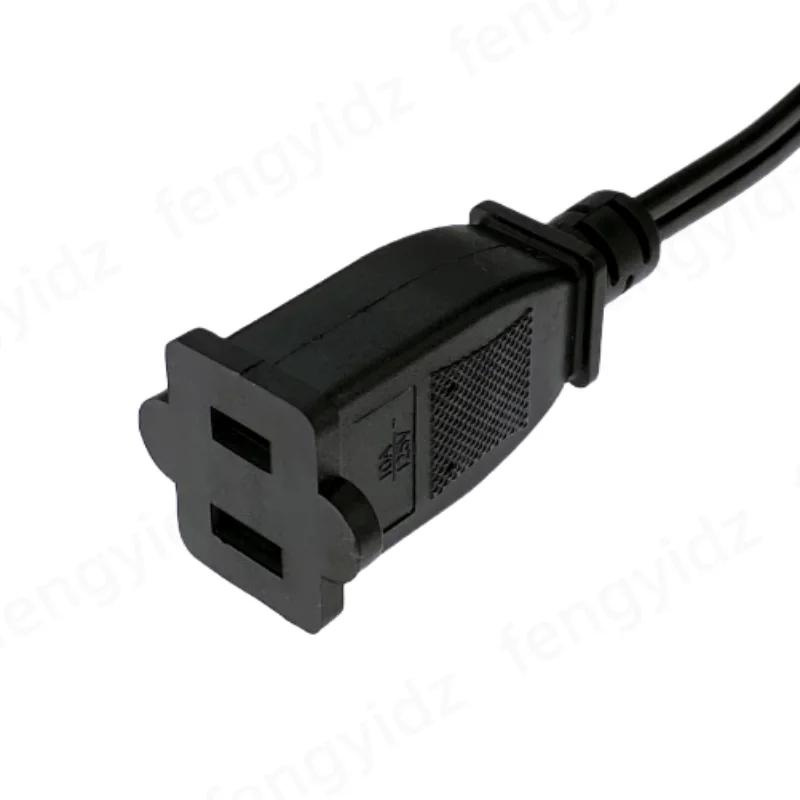Durable 2-Prong AC Power Extension Cord - 1 Meter, 10A Capacity