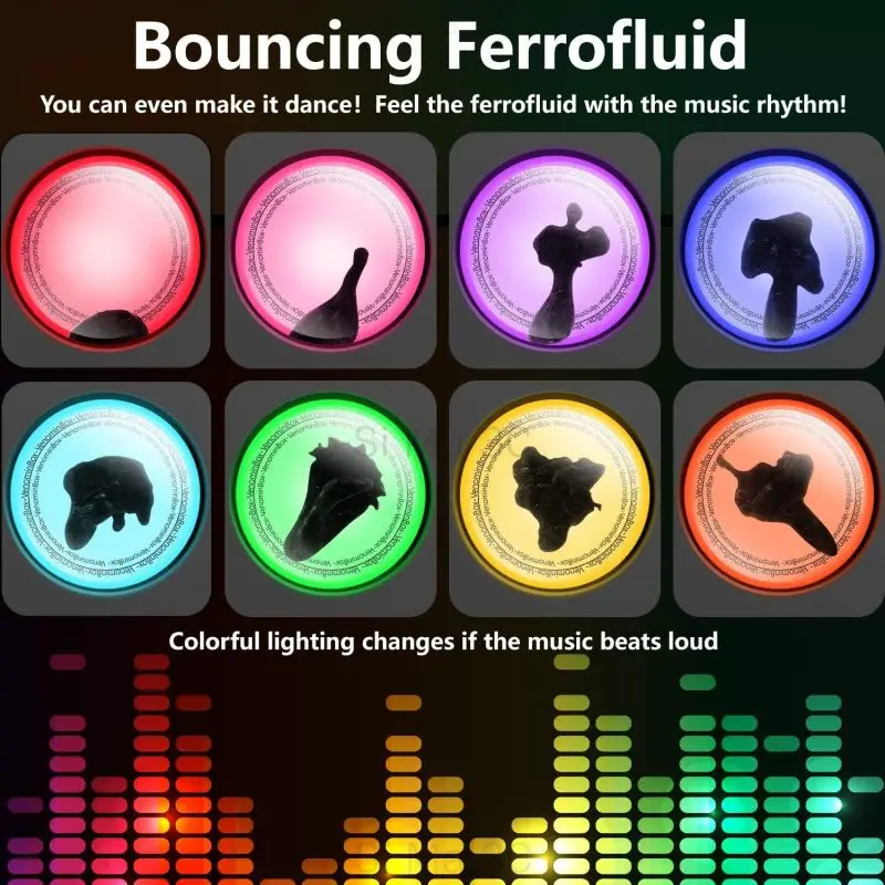 Magnetic Fluid Venom Pickup Music Rhythm Light Portable Visual Music Pickup RGB Ambient Light Desktop Speaker Companion Sensor