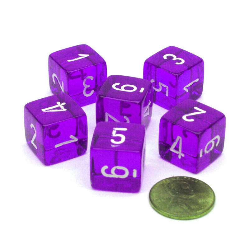 16MM Clearly Number 1 2 3 4 5 6 6-sided Digital Props Dice Number 1-6 Transparent D6 Dices for Board game 10Pcs 10Colors acrylic dice game dice dice set
