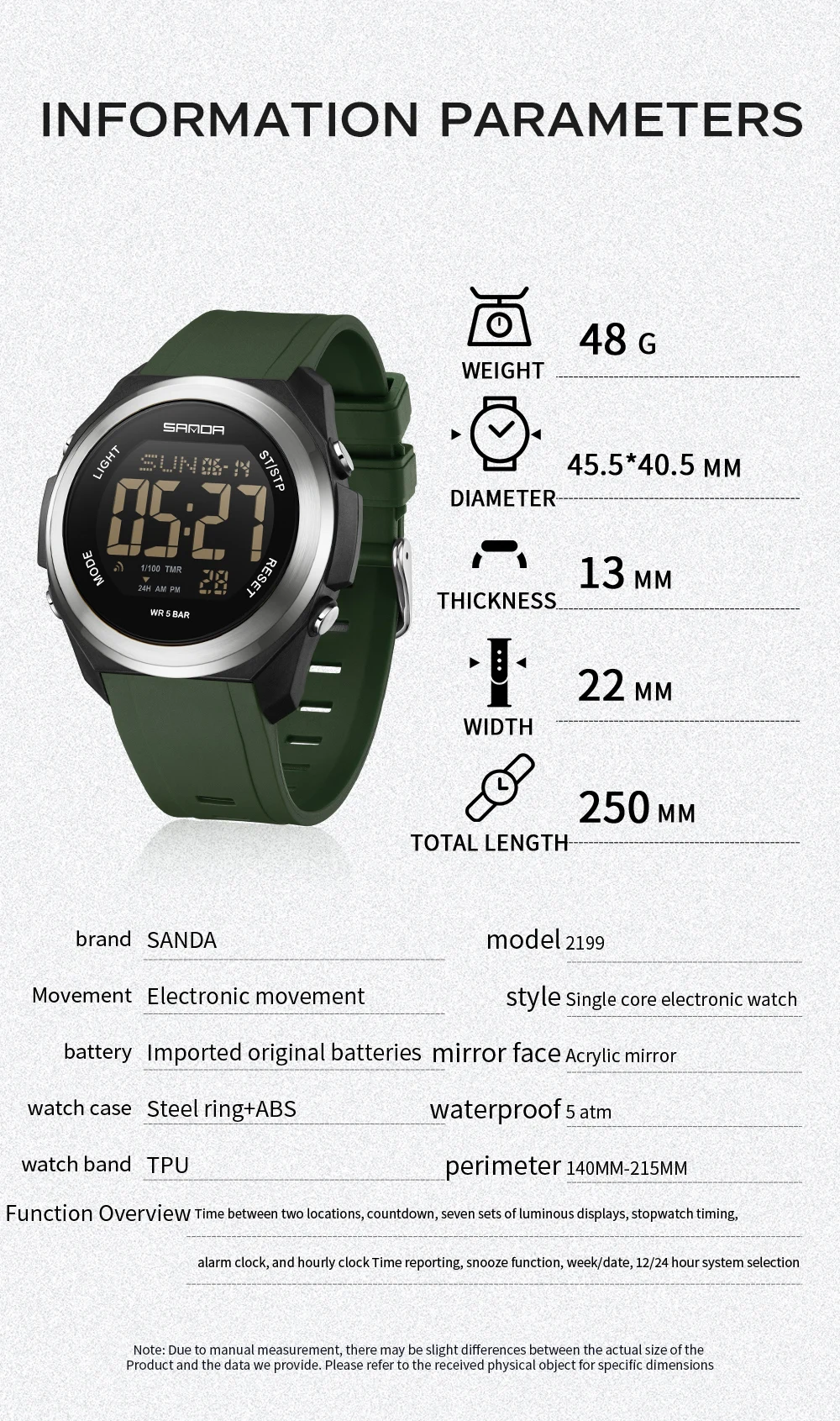 Student Digital Electronic Watch Sports Multi Functional Waterproof Colorful LED Men's Electronic Watch_voghion.com