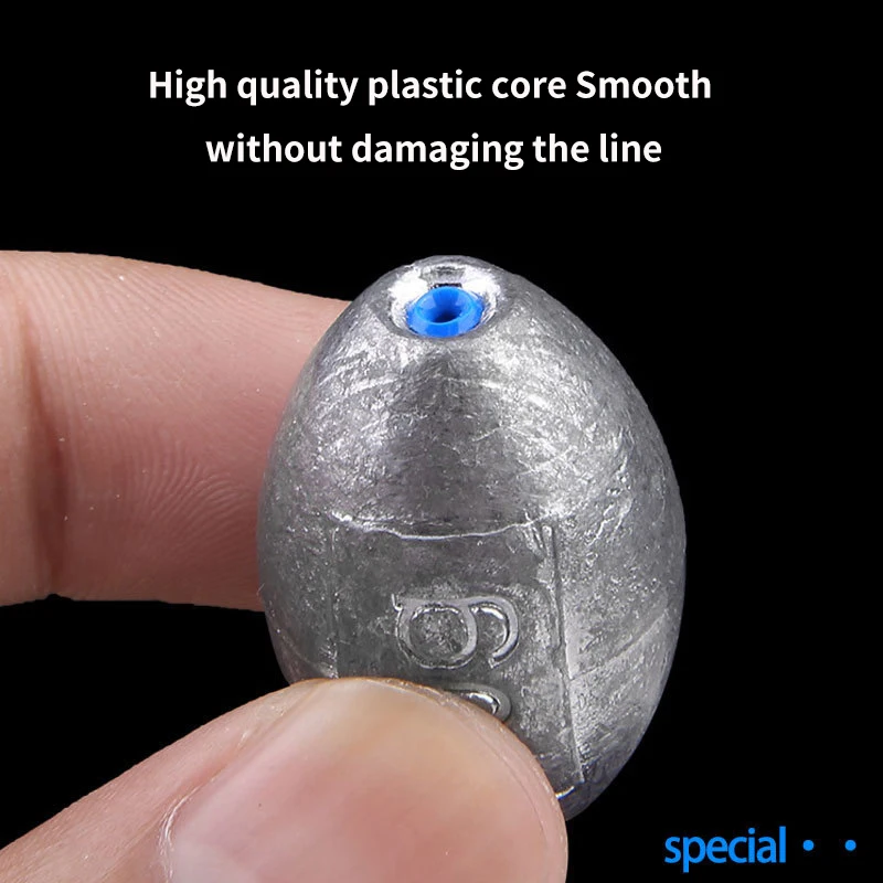 Fishing Counterweight Sinker Fishing Tools Fishing Tool Fishing Accessories Fishing Tackle 2g-60g Sea Fishing Leads Hole Sinker Olive Shaped Fishing Weights Open Lead Weight with Scale Hollow Lead Weight