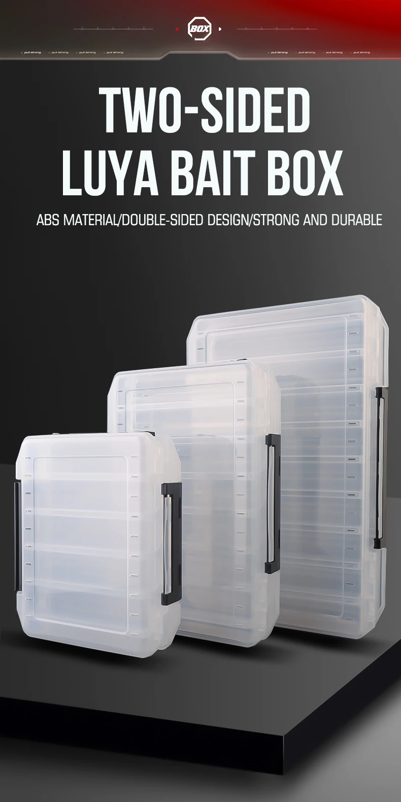 Description Picture 2 of itemTAIYU 10/14/18 Compartment Double Sided Large Fishing Tackle Box for Storage Big baits Sea Fishing Lure High Quality Fishing Box