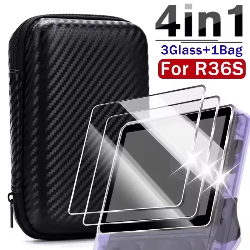 Multi-Function Carrying Case with Tempered Glass Protectors & Anti-Scratch Films