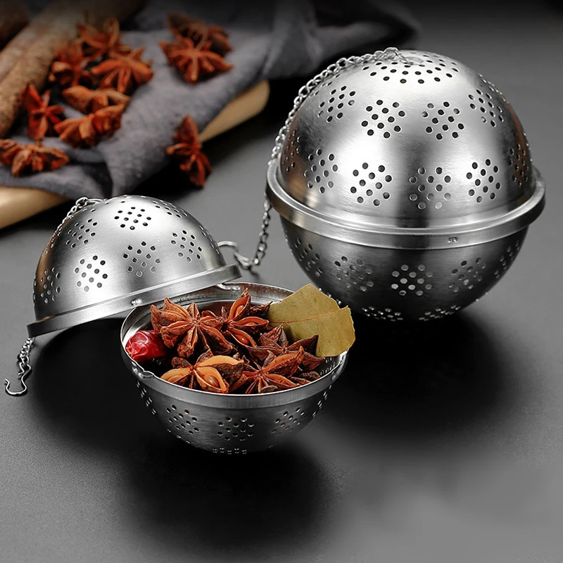 Stainless Steel Tea Leaf Infuser Strainer Spice Mesh Sieve for Brewing Teapot Tea Filter Seasoning Ball Kitchen Accessories tea infuser tea strainer tea filter