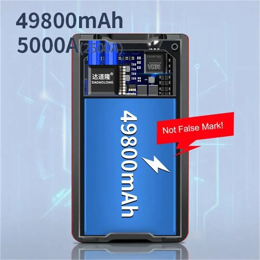 49800mAh Car Jump Starter With Air Compressor Portable Booster Jumper Power Bank Battery Charger For Petrol 6.0L Diesel 4.0L 9