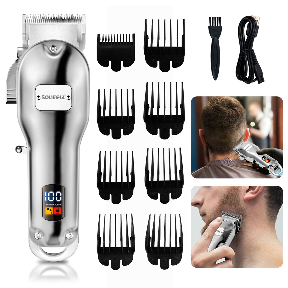 Solimpia Hair Clipper Professional Electric USB Rechargeable Barber Trimmer Cordless Trimmer USB Type-c Zero Gapped Cutting 6022