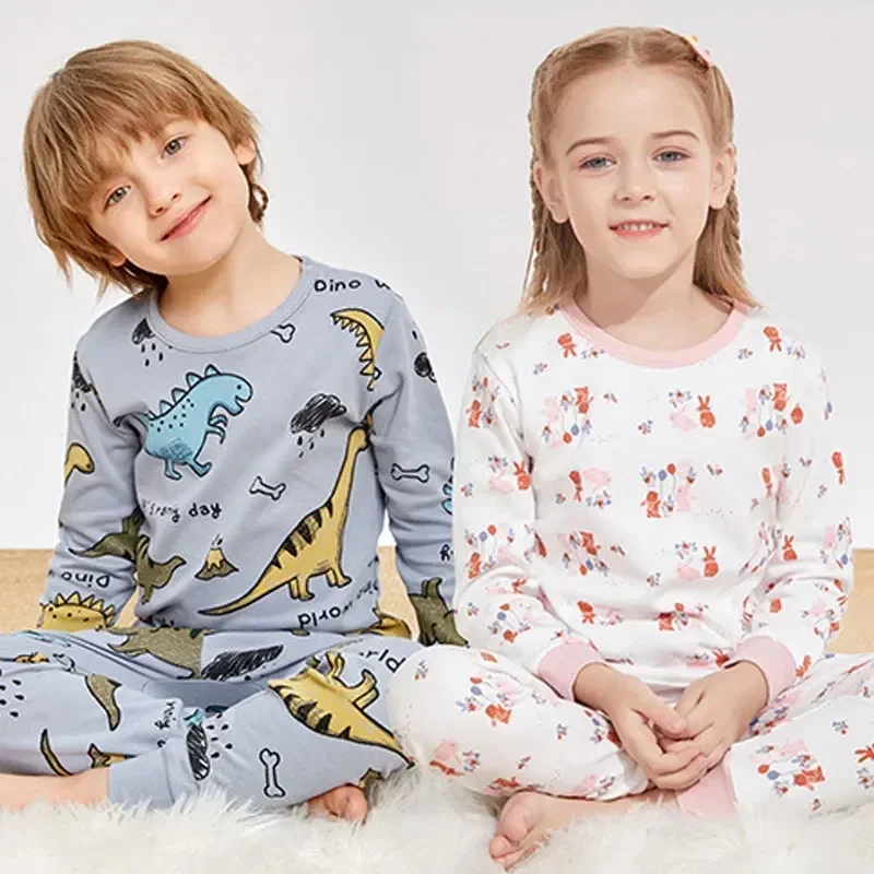 Kids Pajamas Set Kids Pajamas Pajama Sets Kids Clothing Set Teens Baby Boy Pajamas Autumn Long Sleeve Children's Clothing Sleepwear Cotton Pyjamas Sets For Kids 4 6 8 10 12 14 Years