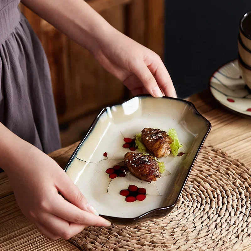 28-Piece Ceramic Tableware Set, Creative Chinese Plum Plates, Microwave Safe Home Kitchen Tableware