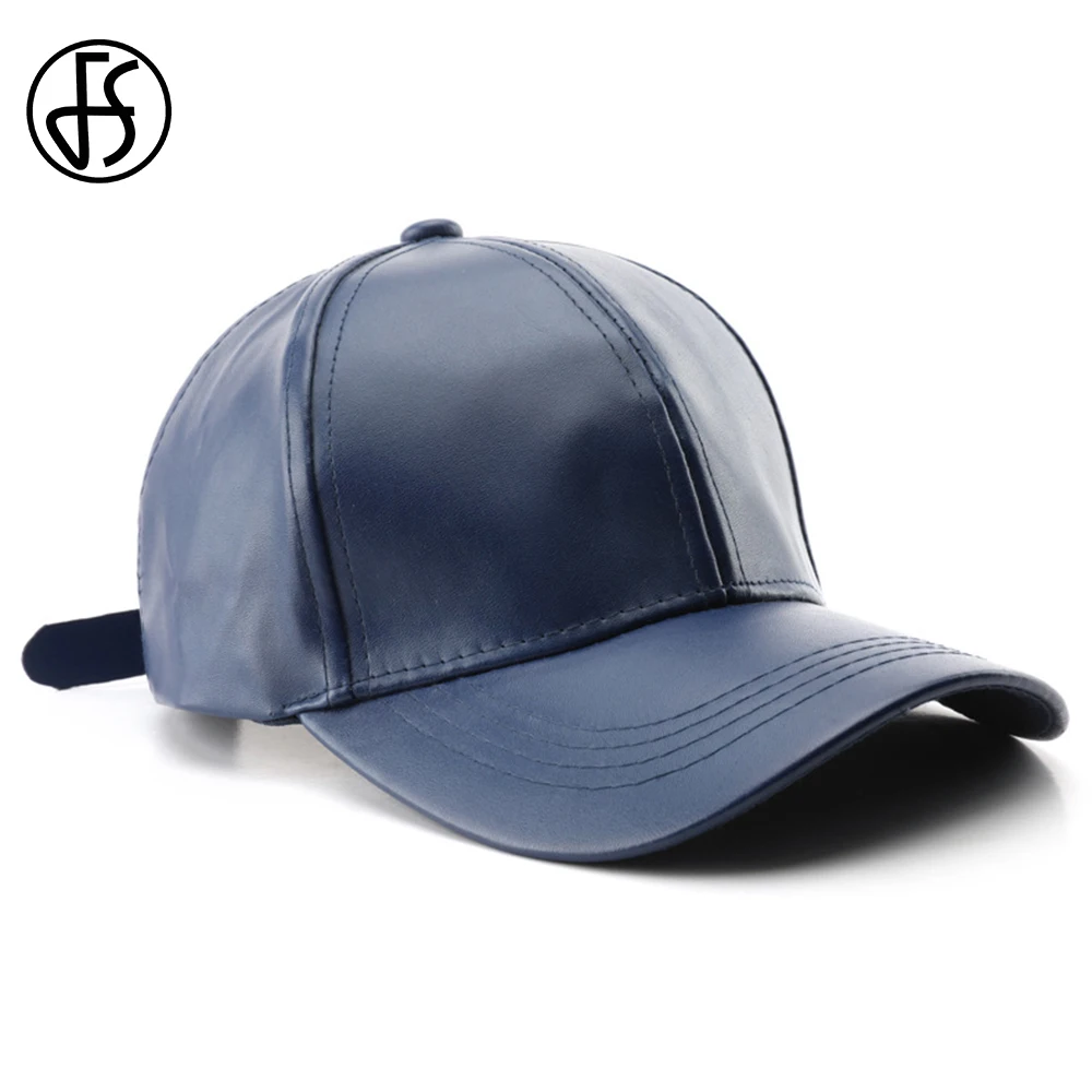 Baseball Cap Vintage Pu Leather Solid Colour Snapback Sun Hat_voghion.com