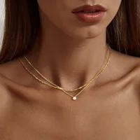 Diamond Necklaces for Women K Gold/Sterling Silver Choker Necklace Simple Gold Plated Jewelry Necklaces for Women Gifts 2