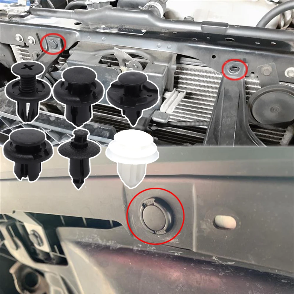 

120Pcs Universal For Honda Car Bumper Hood Grille Boot Upholstery Engine Under Tray Panel Wheel Arch Lining Retainer Rivet Clips