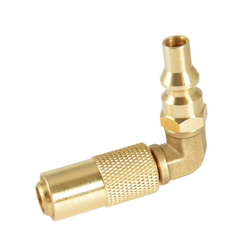 N0HB Practical Propanes Grills Adapter 1/4In Quick Connects Elbow Brass Propanes Grills Fitting Suitable for Outdoor Cooking