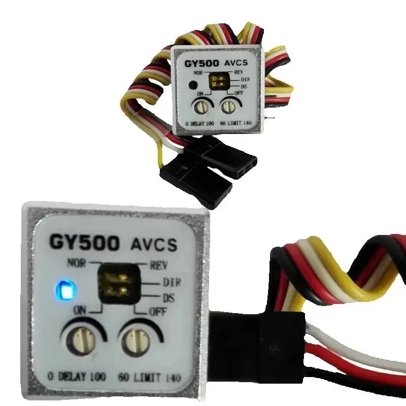 Gyroscope numérique GY500 AVCS installé sur un hélicoptère RC 450, verrouillage anti-dérive visible