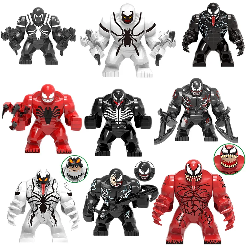 Marvel Super Heroes Building Blocks, Avengers, Hulk, Iron Man, Spiderman, Venom, Big Action Figures, Montagens Brinquedos, Asse