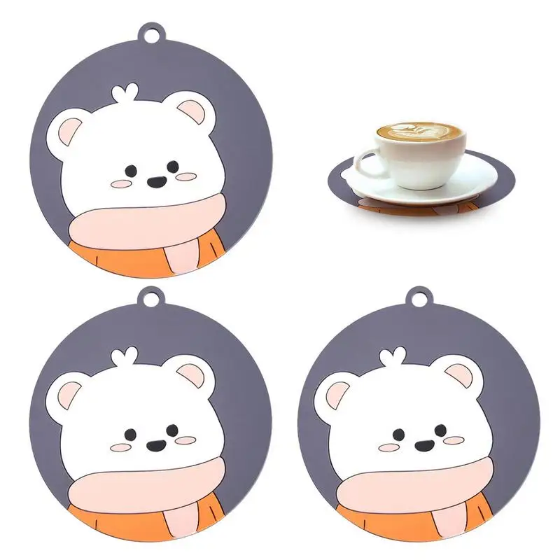 

Круглые коврики для стола, коврики для круглого стола, набор из 3 моющихся нескользящих ковриков для обеденных столов, термостойкие кухонные коврики