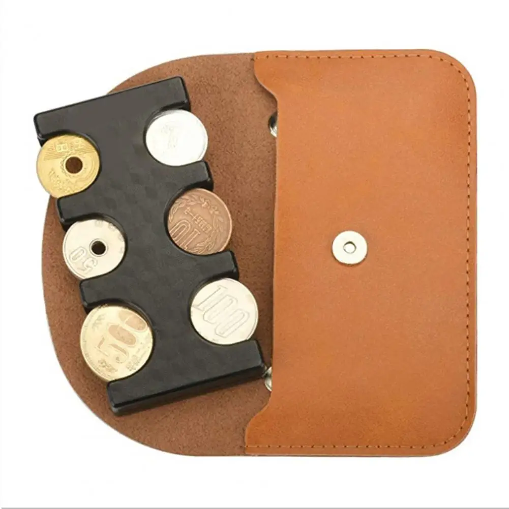 1PC/1 Set Leather Coin Purse Portable Coin Holder Organizer Pocket Card Holder Wallet For Men Women Anti-theft Organizer