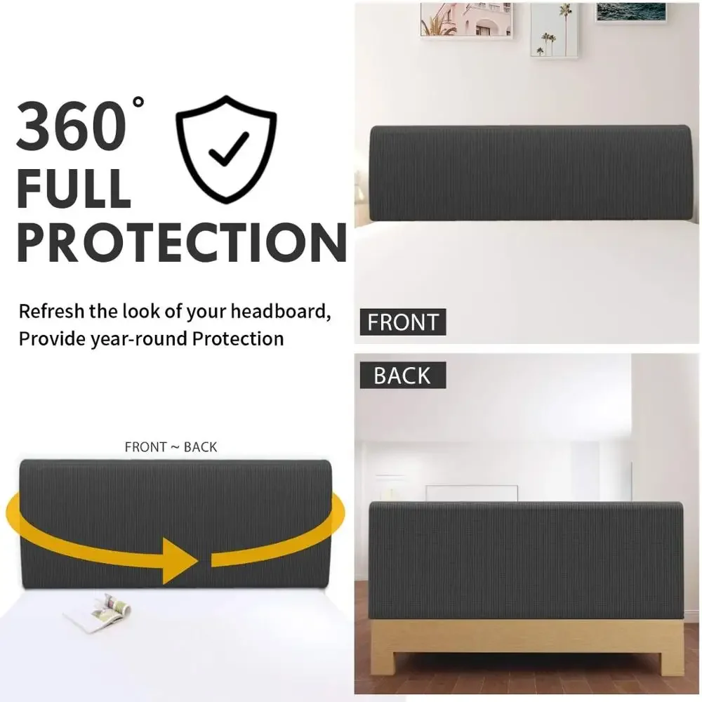 Stretch Bed Headboard Cover Elastic Bed Head Cover Jacquard Headboard Slipcover Dustproof Head Bedroom Full Queen