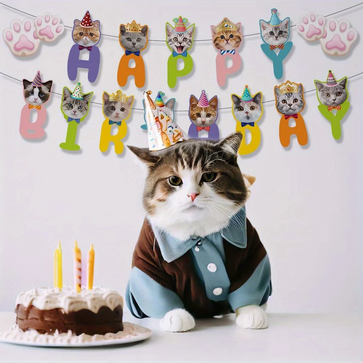 Cat Paw Birthday Banner Garland for Pet Theme Party