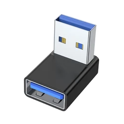 Right Angle USB A Male to Female Adapter Connector (BK - UP)