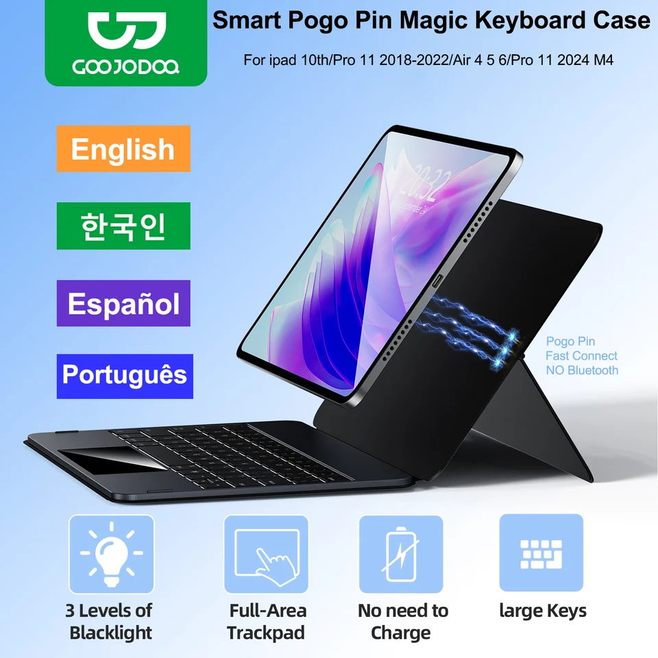 GOOJODOQ Magic Keyboard Case for iPad Pro 11 M4 iPad Air 4/5/6