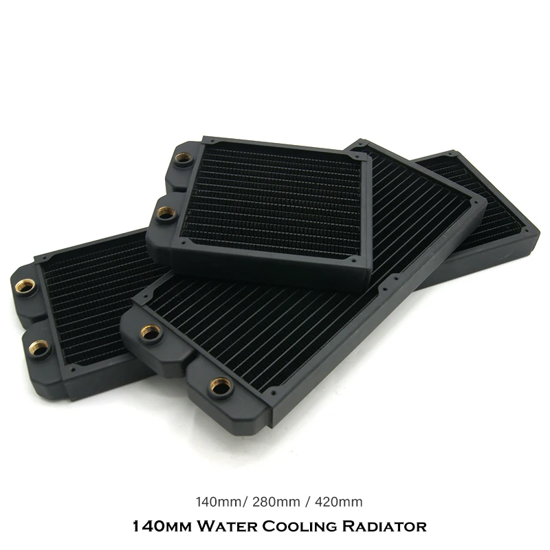 Radiador de Cobre Fino para pc Water Cooling System 140 mm 280 mm 420 mm Fileira Fria para 14cm Fan 27 mm - Imagem 5
