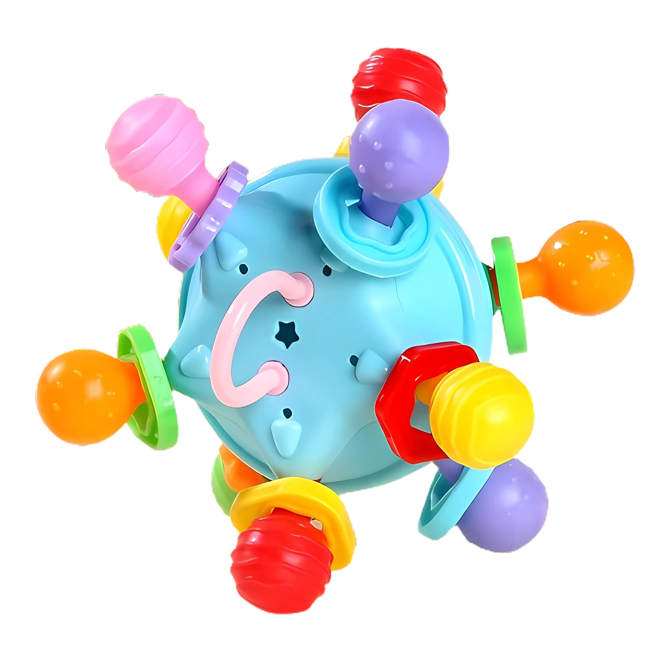 Star Grip Ball Rattle Tooth Glue Toy Can Rotate Pronunciation ball rattle toy