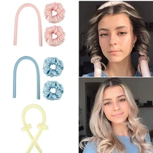 

Slik Satin Heatless Hair Curler Headband for Women Hair Wrap Curling Ribbon Girls Scrunchies Headwear Hair Accessories