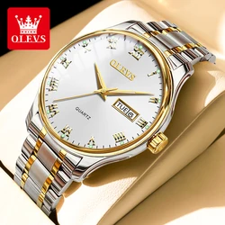 OLEVS Luxury Quartz Business Watch with Steel Strap & Luminous Design - Yes (Bronze)
