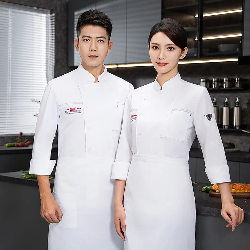 

Chef Overalls Long Sleeve Autumn and Winter Catering Hotel Restaurant Chinese Restaurant Kitchen Clothes Baking Pastry Tooling W