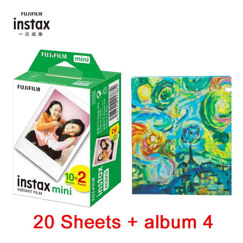 10-200 Sheets Fuji Fujifilm Instax Mini 12 Film White Edge Photo Paper Camera For Instant Mini 119 8 7s 25 Camera Link Printer
