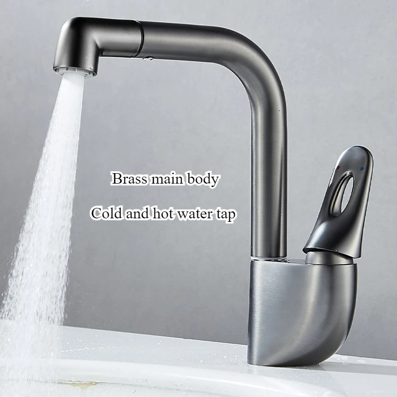 ก๊อกน้ําอ่างล้างหน้าแบบไม่มีน้ํากระเซ็น, ก๊อกน้ําหลุมเดียวหมุนได้ทองเหลือง, ก๊อกน้ําร้อนและเย็นอ่างล้างหน้า 1