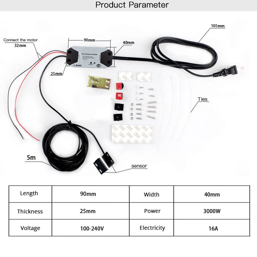 Tuya wifi schalter garagentor controller smart türöffner arbeiten mit alexa google home smart life tuya app steuerung kein hub erfordern – Detail 27