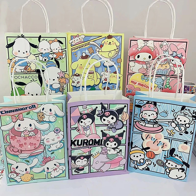 

1 шт., аниме Sanrio, фигурка, пакет из крафт-бумаги, Kuromi Melody похвалка, коричная коробка для конфет, конфет, женская сумка, товары для подарков
