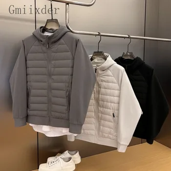 Giacca da uomo autunno inverno stile coreano velluto caldo cappotto di cotone semplice Cardigan Casual impiombato felpa con cappuccio coppia giacca 1