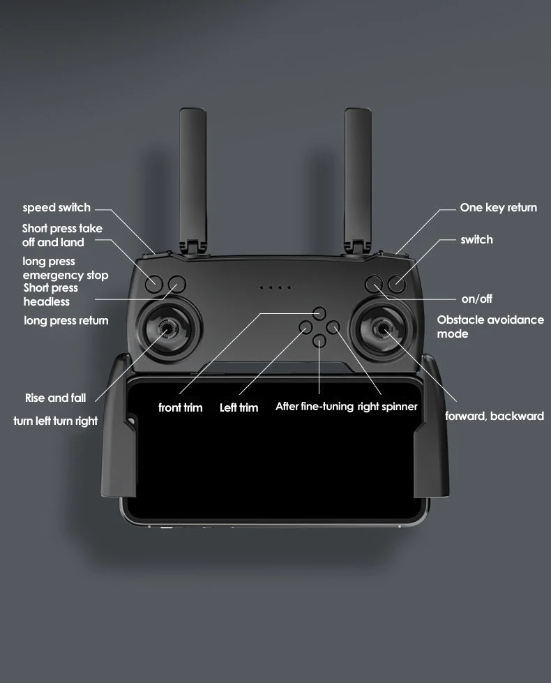 LS11 Pro Drone, speed switch one return short press take off and land switch press emergency stop