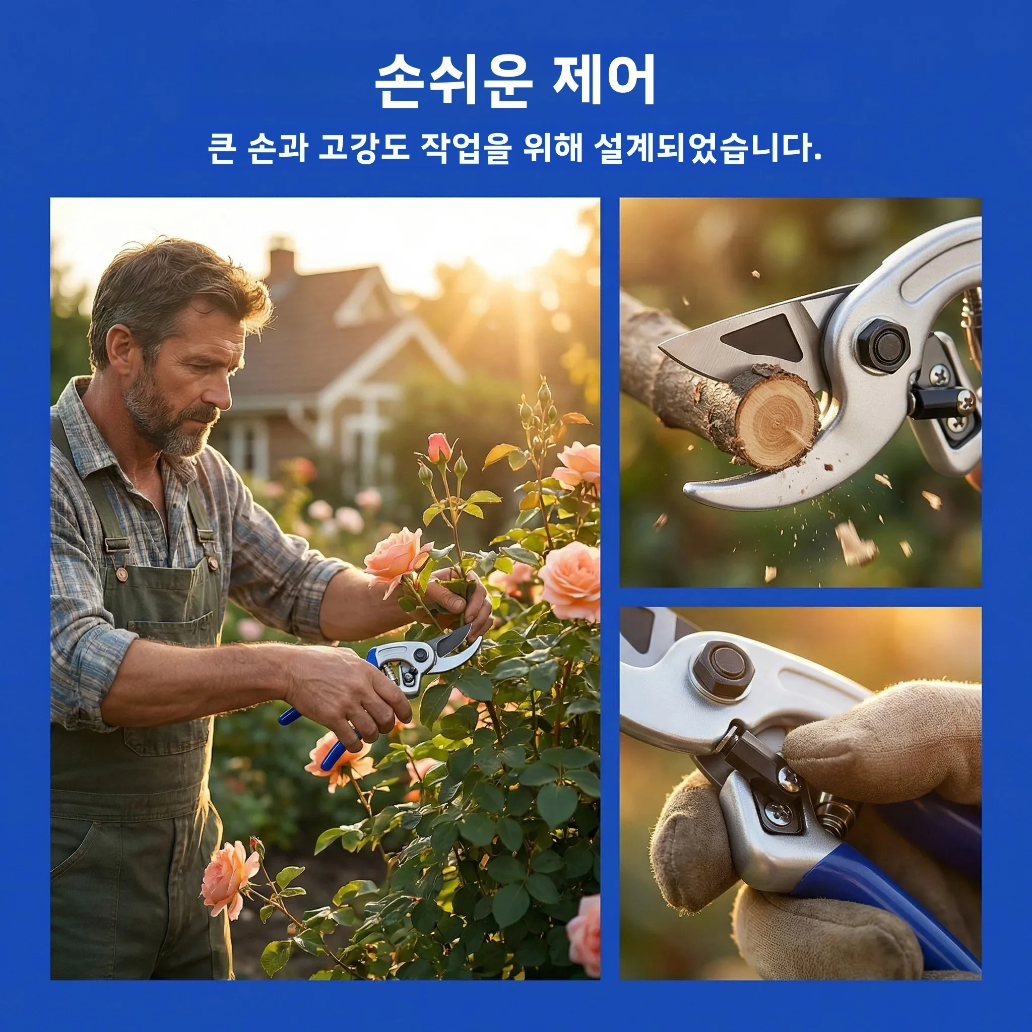 날카롭고 미끄럼 방지 처리된 녹색 식물, 꽃, 과수원 접목 및 조경용 전문 정원 가위 도구