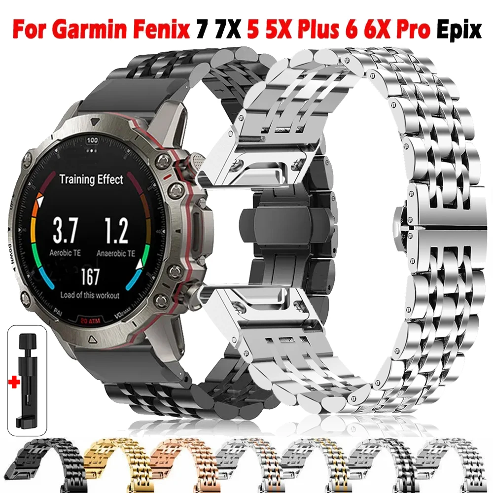 

Quickfit Watch Metal Strap For Garmin 20 26 22mm Fenix 7S 7x 7 6S 6X 6 Pro 5X 5 5S 935 945 Enduro Gen2 Stainless steel Smartband