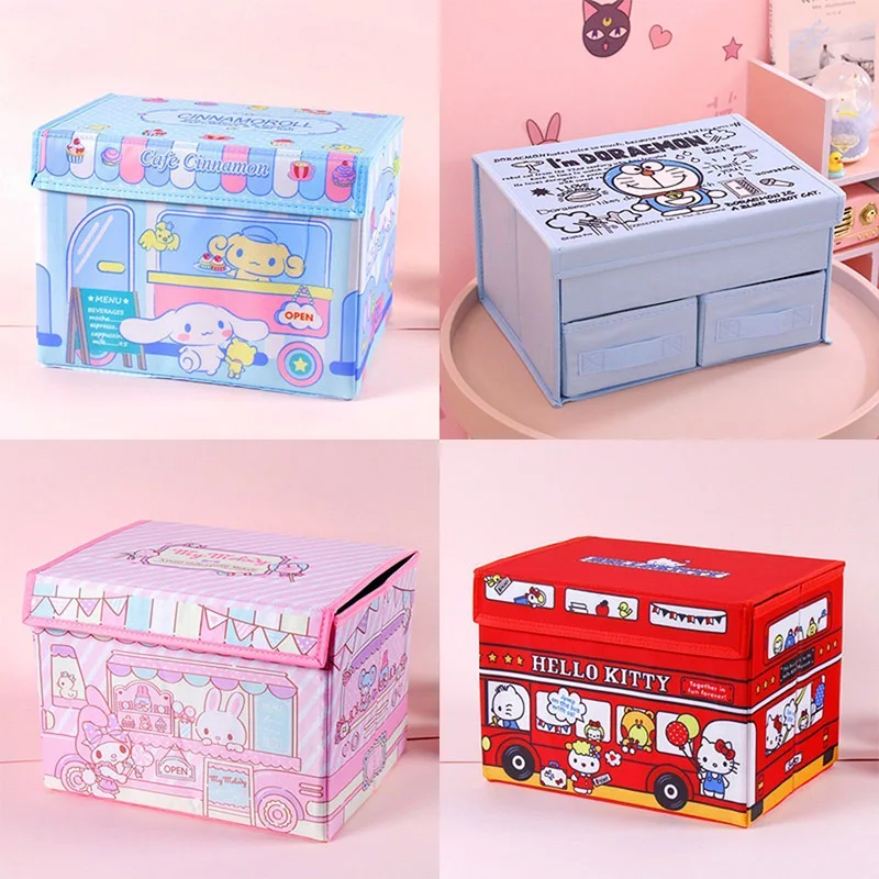 

Складной ящик для хранения Sanrios 29x21x см, кавайная аниме «Моя Мелодия» Hello Kittys, вместительная Домашняя одежда, хранение игрушек для детей