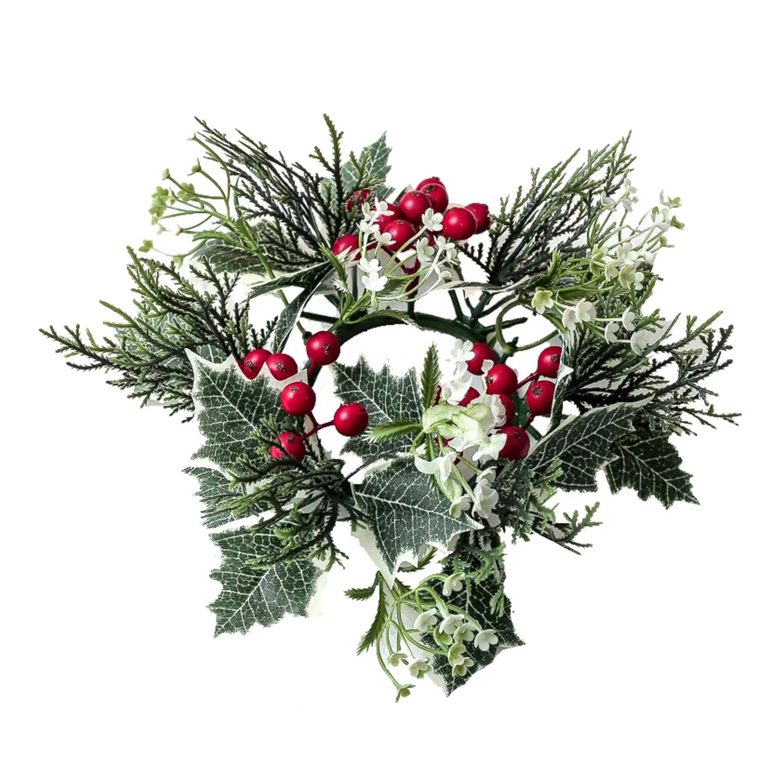 Candle Rings Wreath Farmhouse Artificial Leaves Greenery Candleholders Wreaths