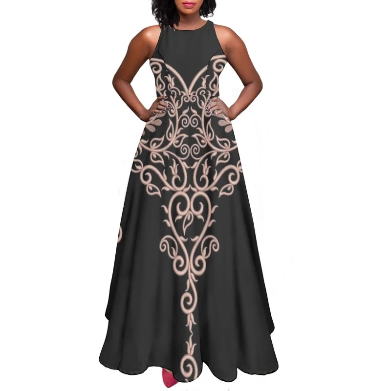 

Summer Sleeveless Women Long Dress Clothing Retro Style Vestidos Sundress for Ladies One Piece Casual Female Dresses Clubwear
