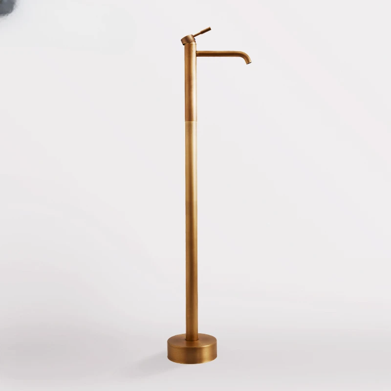 

Square floor standing long cold and hot water faucet column washbasin edge outdoor courtyard indoor
