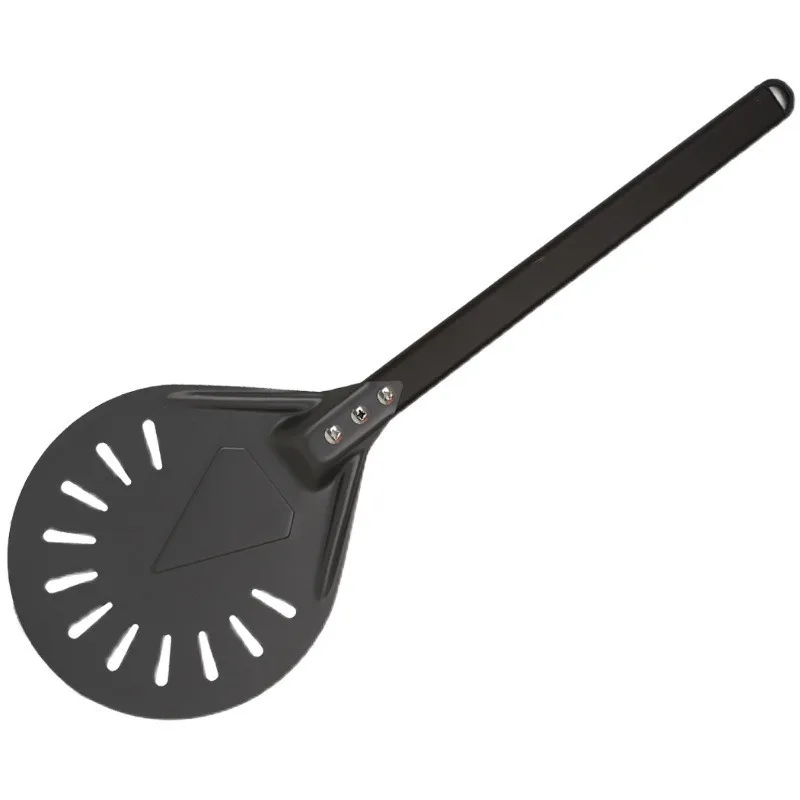 Pizza Peel Pizza Turning small Pizza Peel Paddle Short round Tool Non Slip wooden Handle 7 8 9 inch Perforated Shovel Aluminum