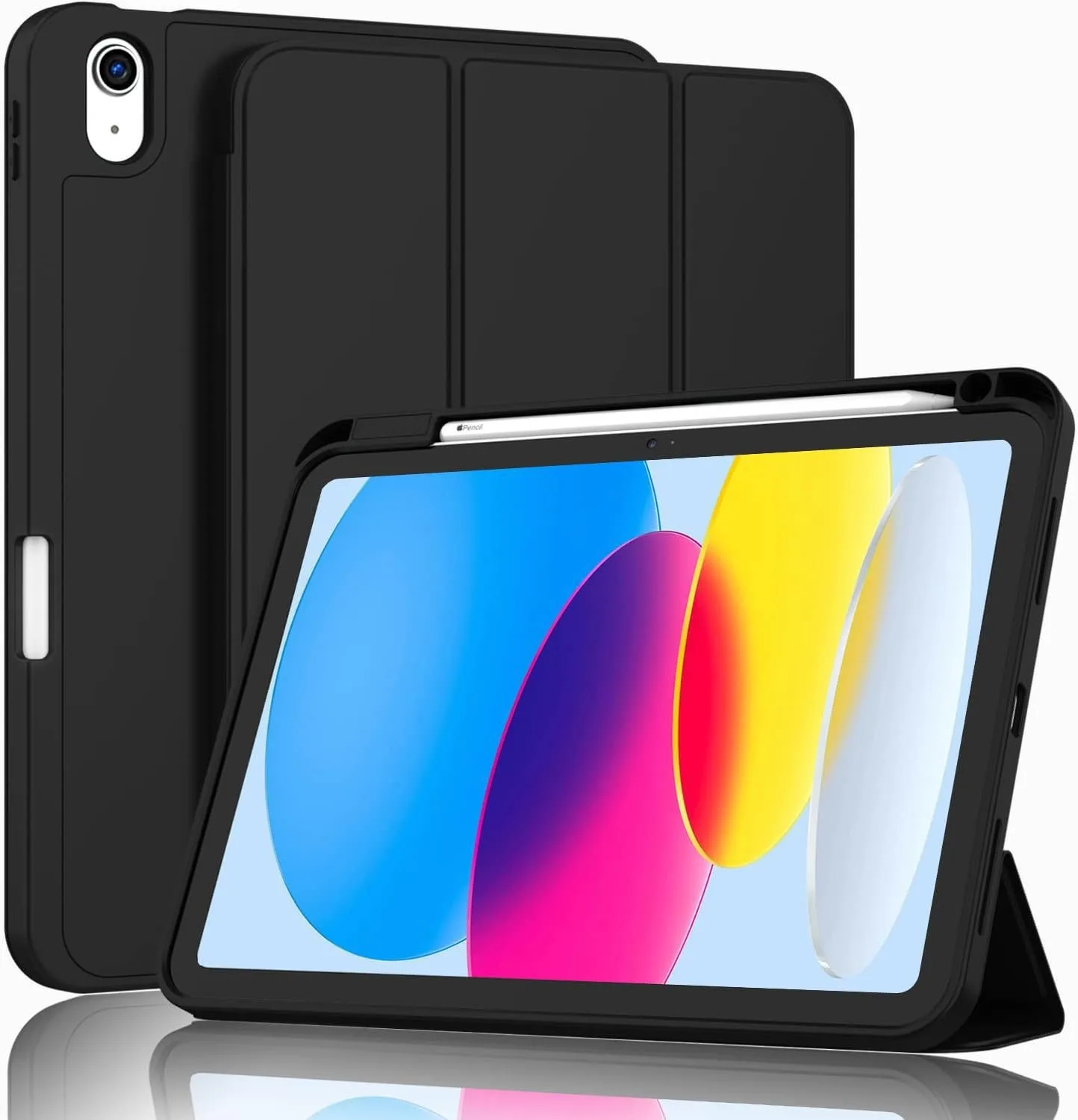 Magnetic Smart Tablet Cover with Pencil Holder and Auto Wake & Sleep Function
